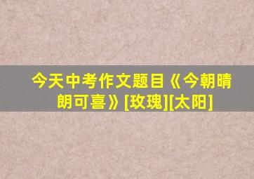 今天中考作文题目《今朝晴朗可喜》[玫瑰][太阳]